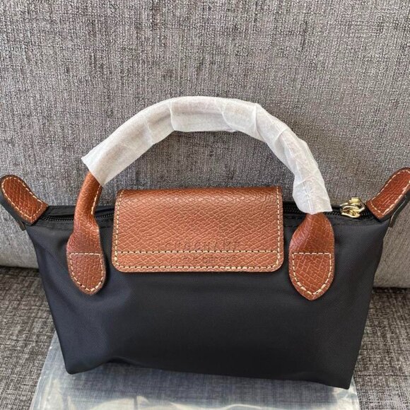 Longchamp Mini Bag in Black and Brown Leather - Picture 2 of 4